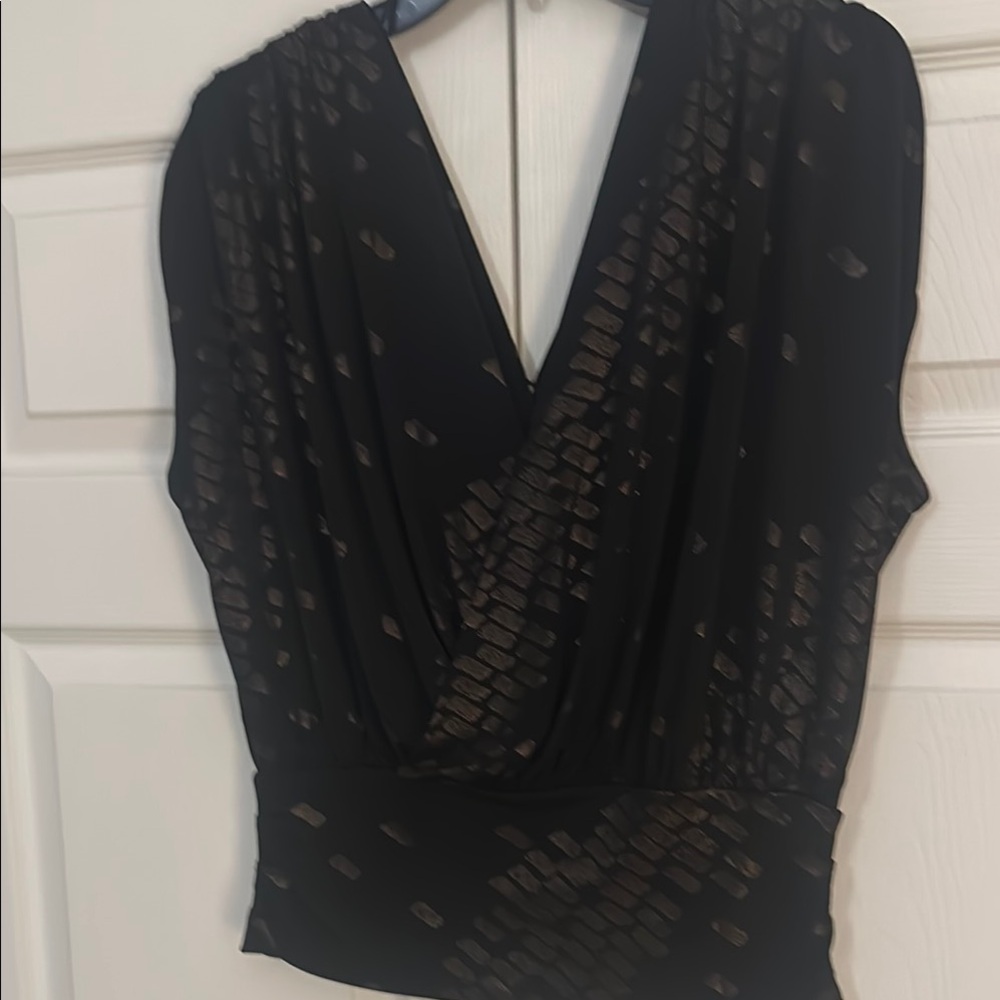 White House Black Market Black Blouse